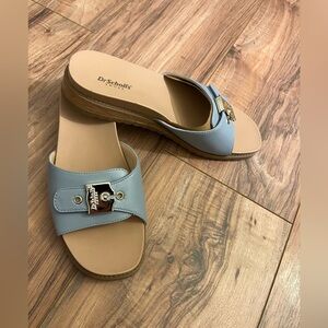 Dr Scholls Island Icon Sandals Women's 9 Blue Buckle Slide